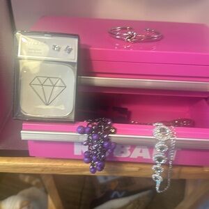 KOBALT beautiful hot pink case filled with jewelry. Mystery box worth over $300.